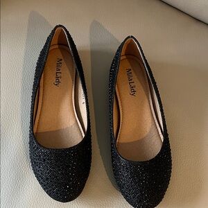Mila Lady Black Sparkle Flats
